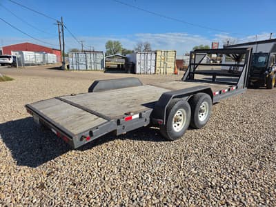 2003 PJ 83"x20' Gooseneck Equipment Trailer 14K, 18'+2' Dovetail, Stow Away Ramps, Rear Reciever Hitch - Image 3