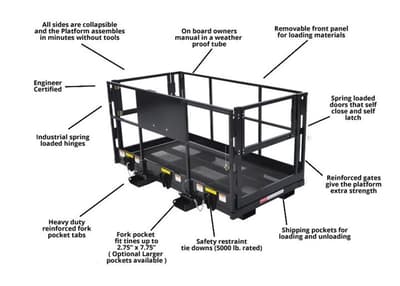 Haugen MWP 4x116 4'x9'8" Work Platform for Telehandlers with End Fork Slots - Image 5